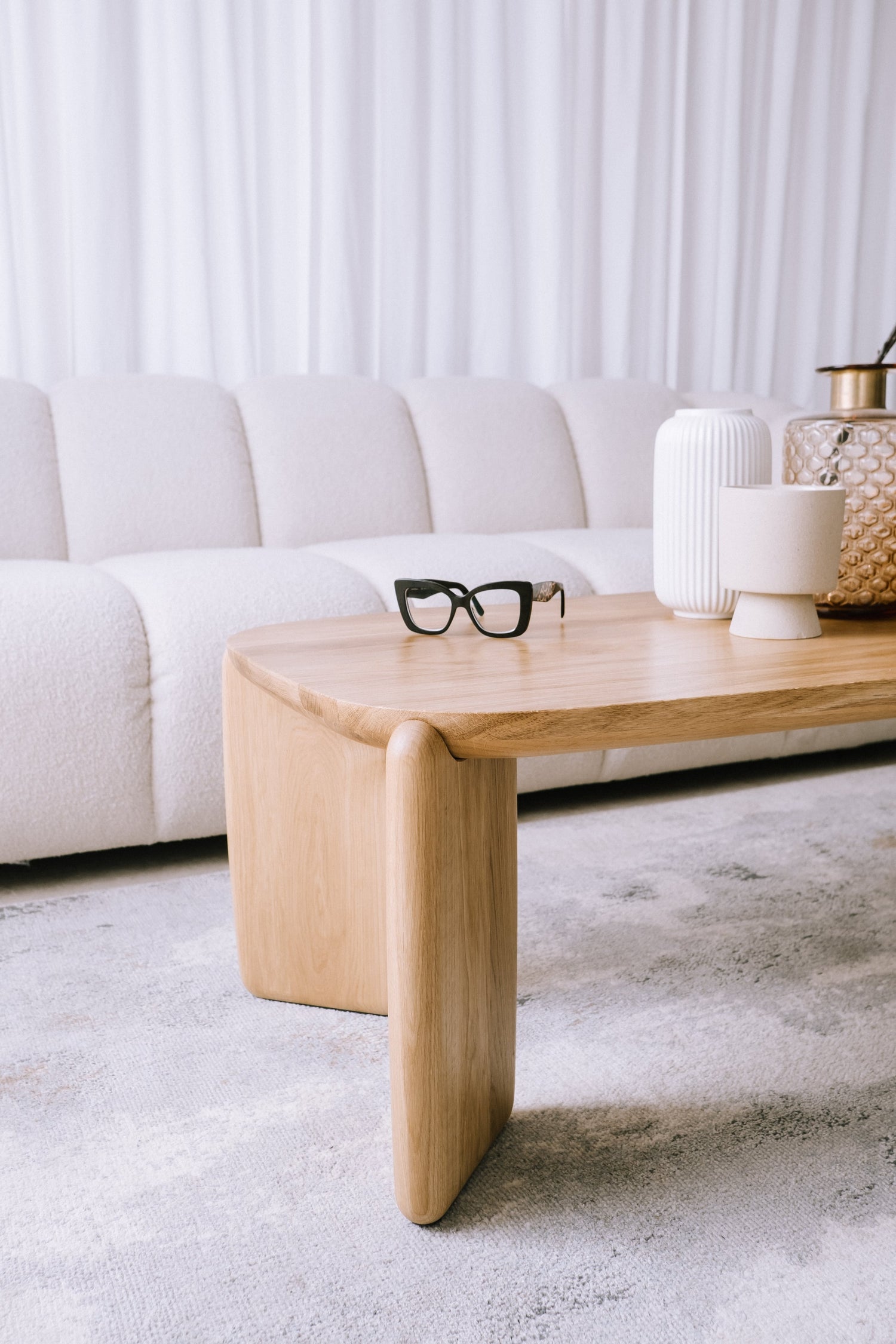 Modern Solid Wood European Rectangular Coffee Table