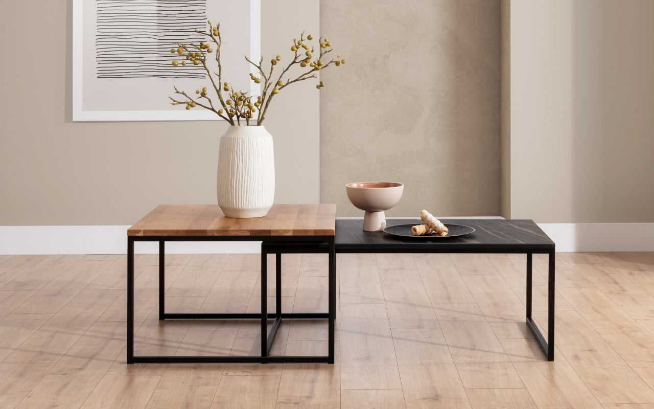 Modern Solid Wood European Rectangular Coffee Table