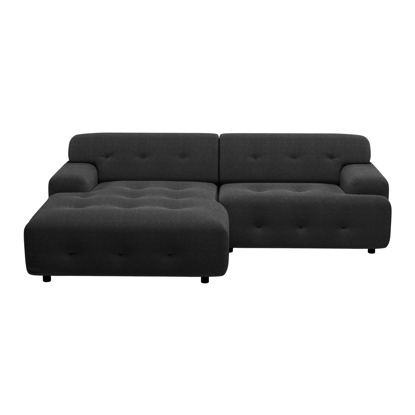 Bob 2-Piece Chaise Sectional Dark Grey 92"
