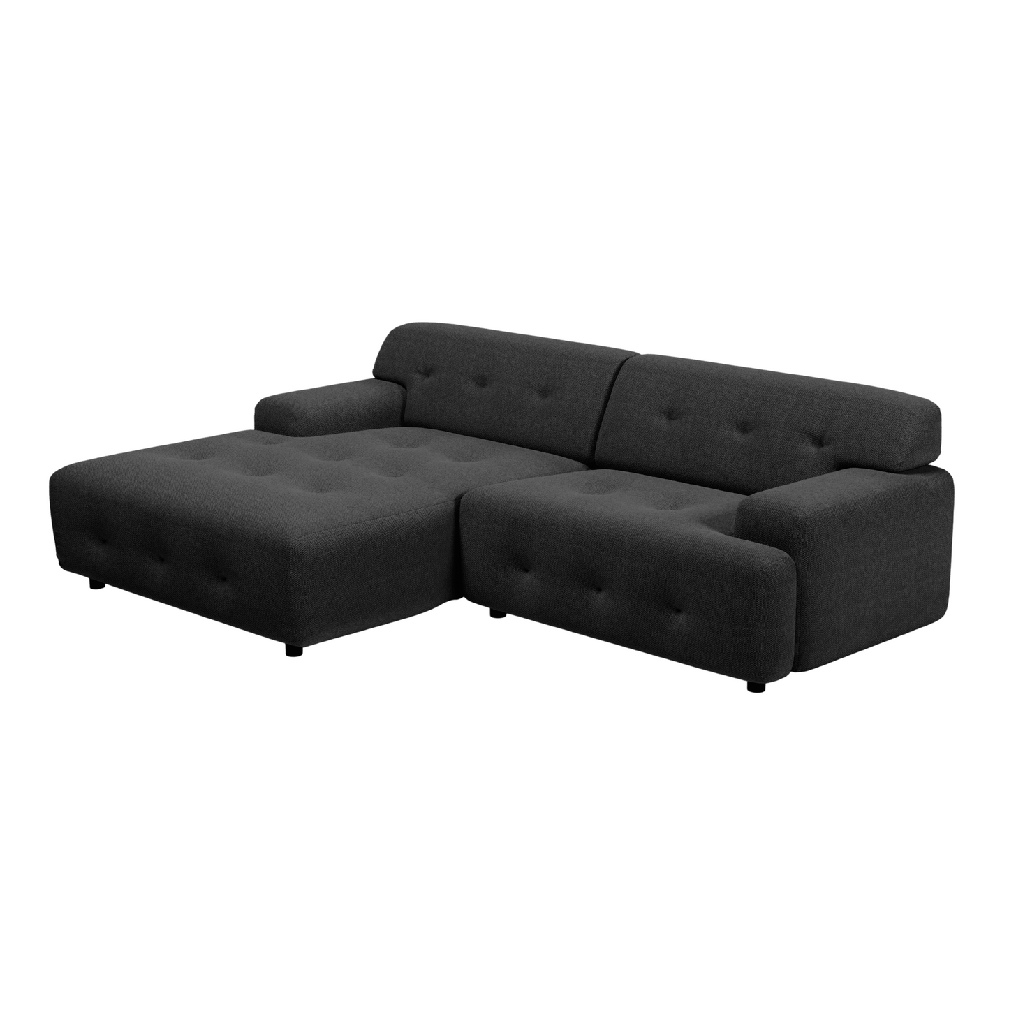 Bob 2-Piece Chaise Sectional Dark Grey 92"