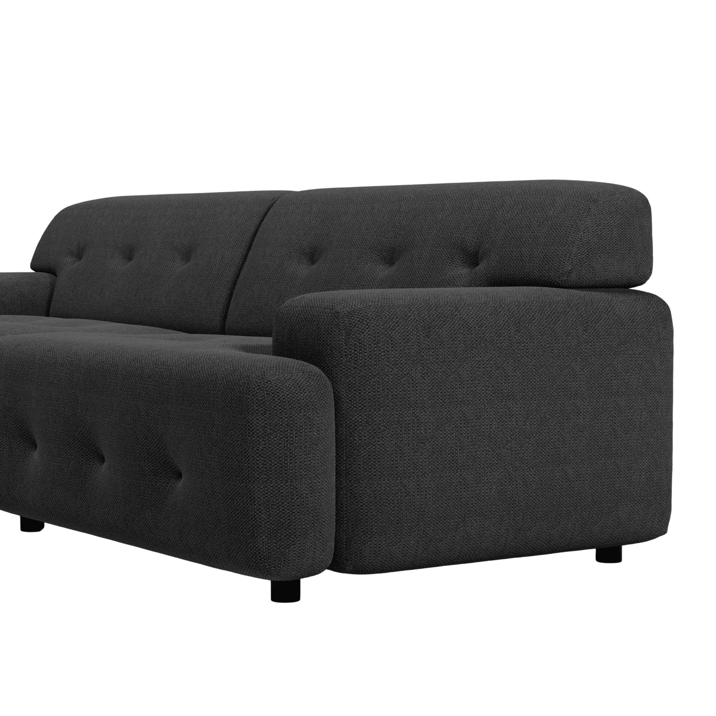 Bob 2-Piece Chaise Sectional Dark Grey 92"