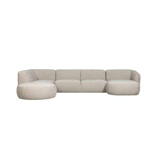 Loures U-Shape Sectional 139" Woven Fabric with Subtle Texture