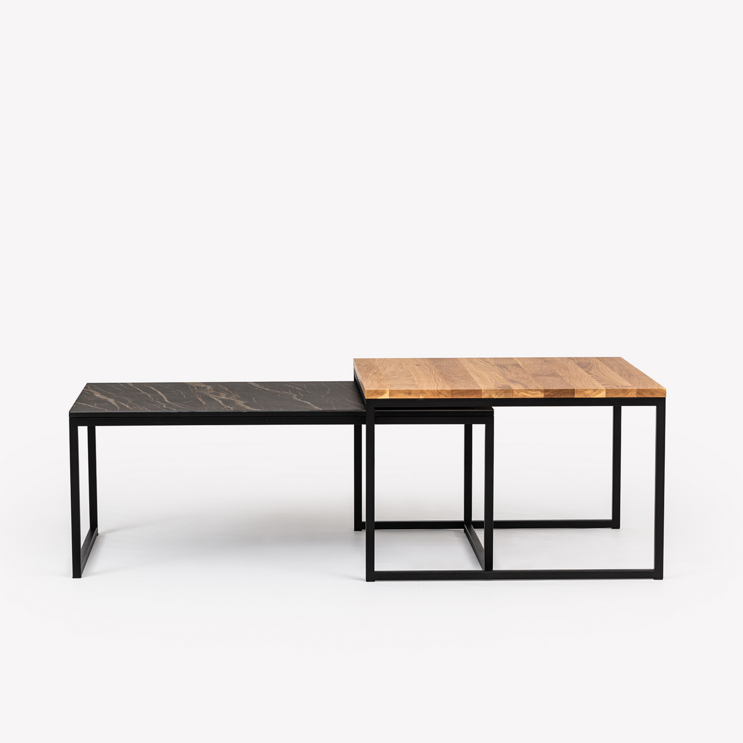 Grace Stone & Oak Coffee Table Set (27.5"-39")