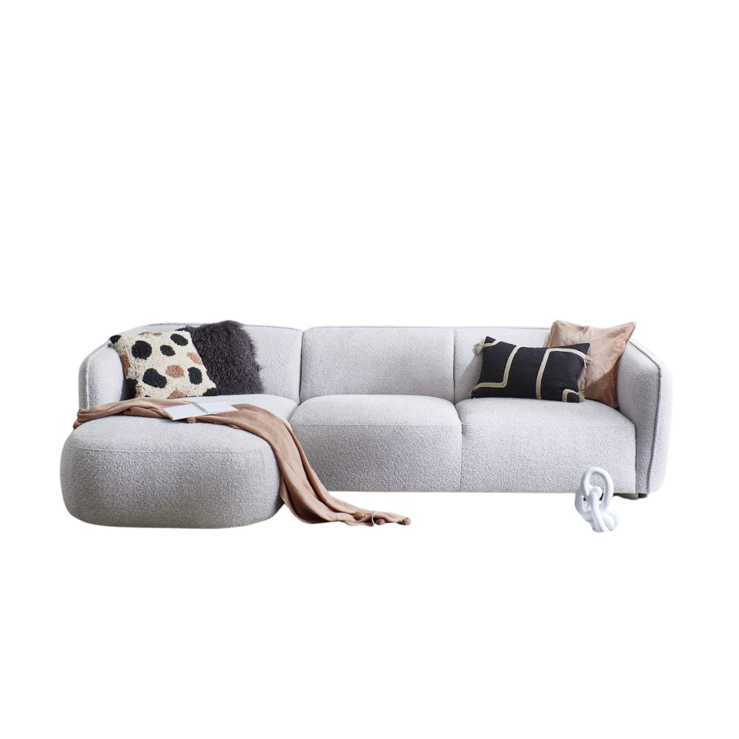 Loures 2-Piece Sectional Left Light Grey 110"