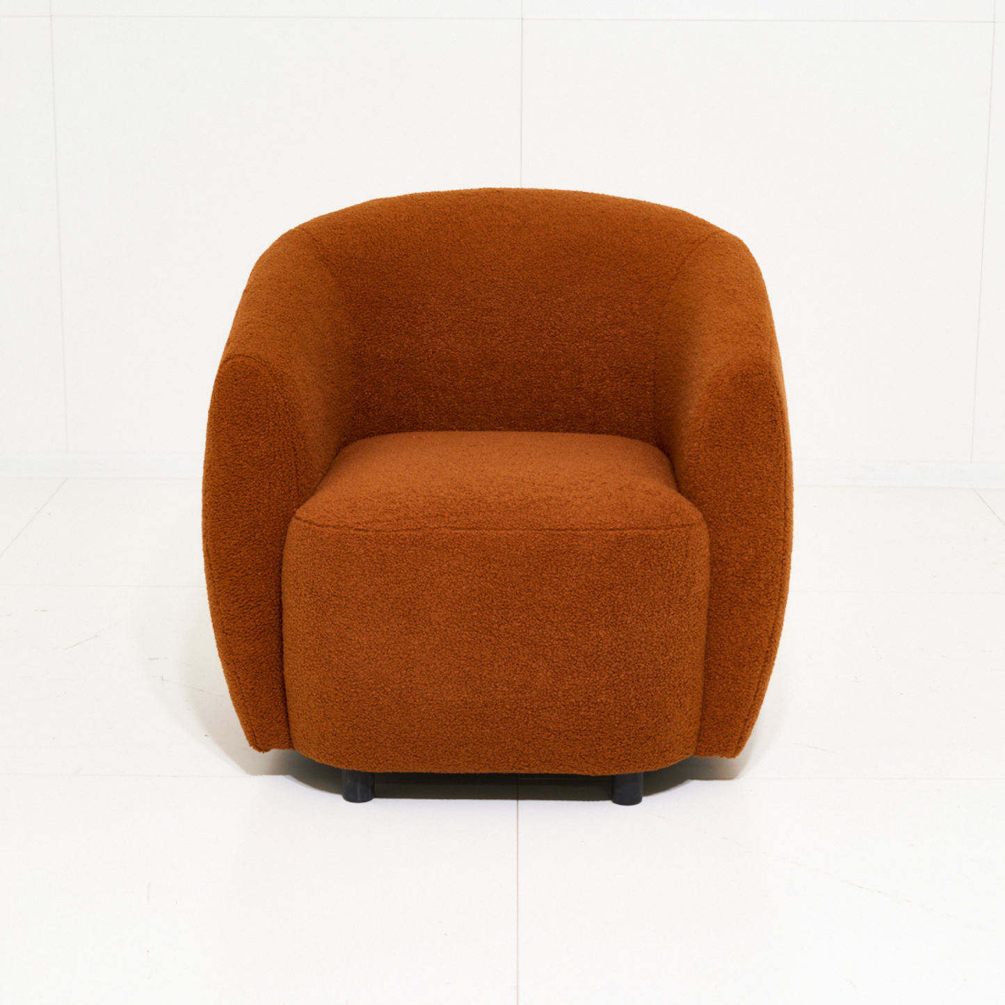 Gela Swivel Armchair Orange Boucle 33"