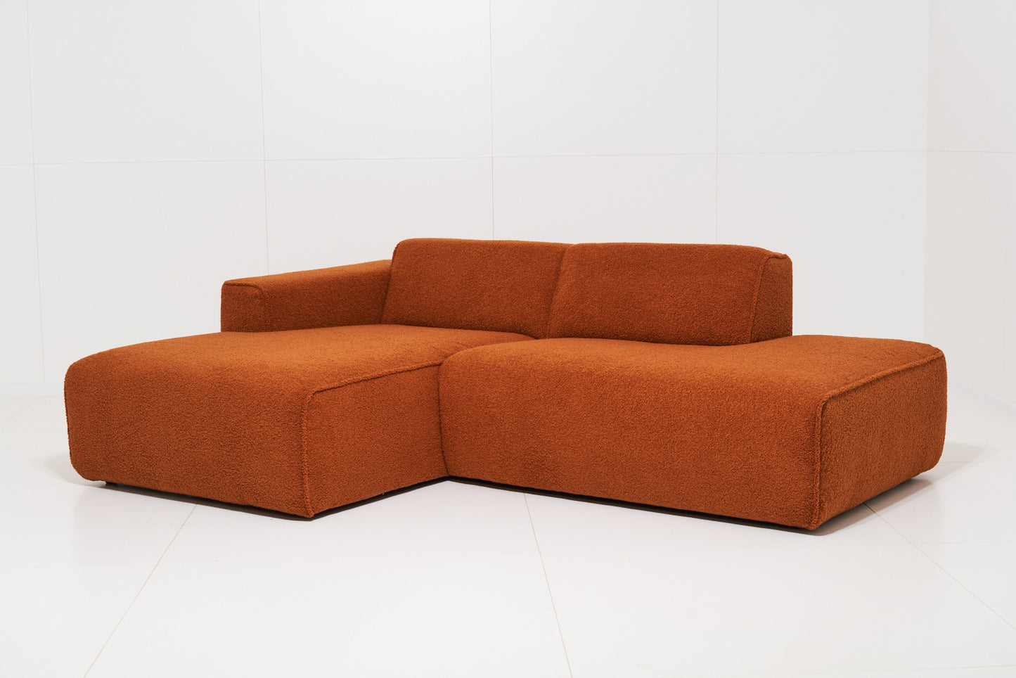 Enjoy 2-Piece Sectional Sofa Orange Boucle 102"