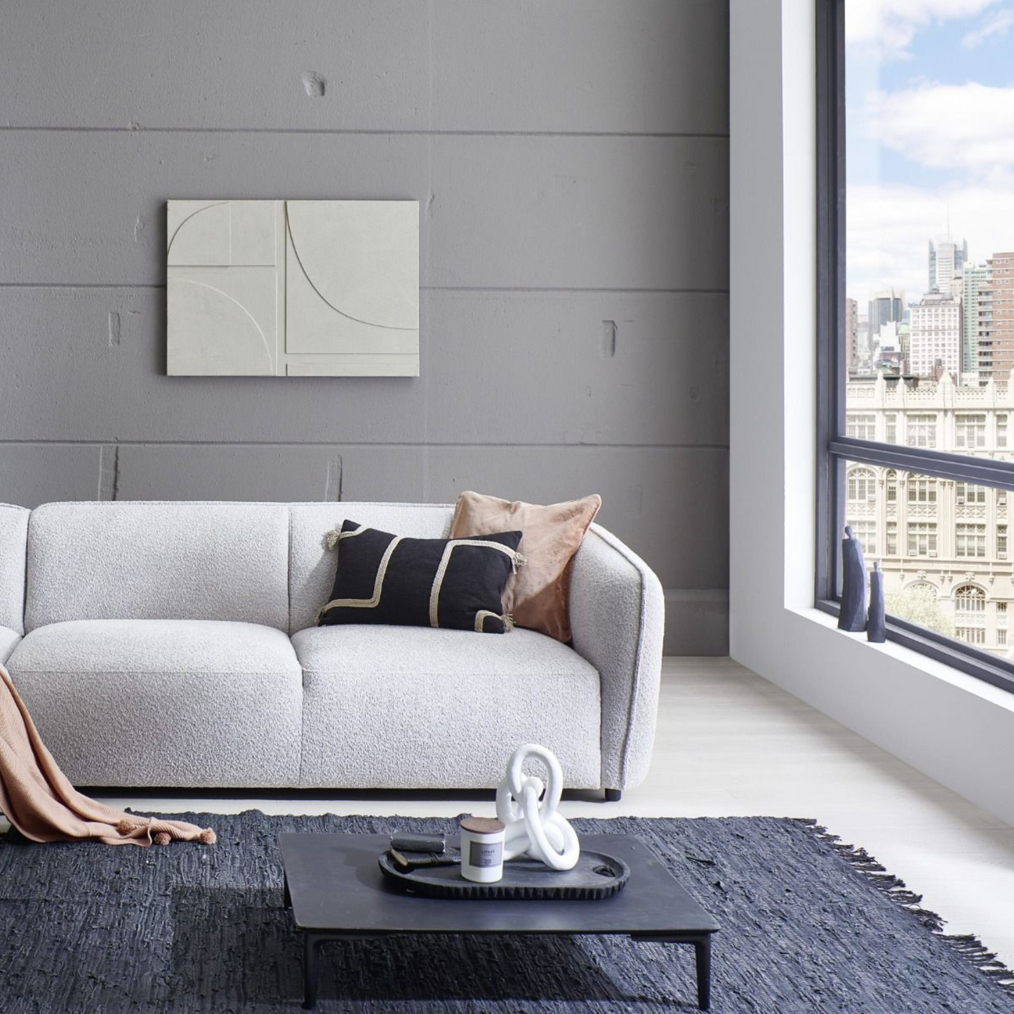 Loures 2-Piece Sectional Left Light Grey 110"