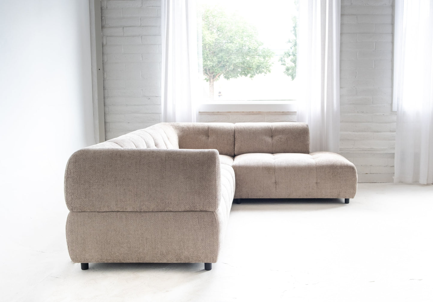 Mina Sectional 105" - Beige Right Open-End