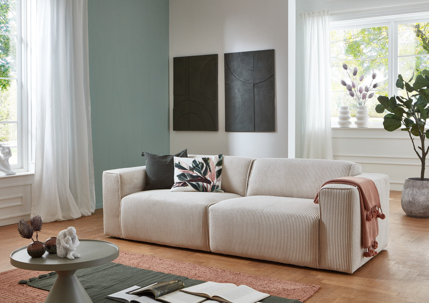 Enjoy Sectional 122" - Sand Grey Right Open-End