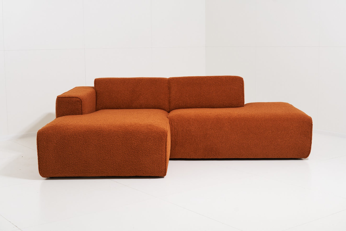 Enjoy 2-Piece Sectional Sofa Orange Boucle 102"