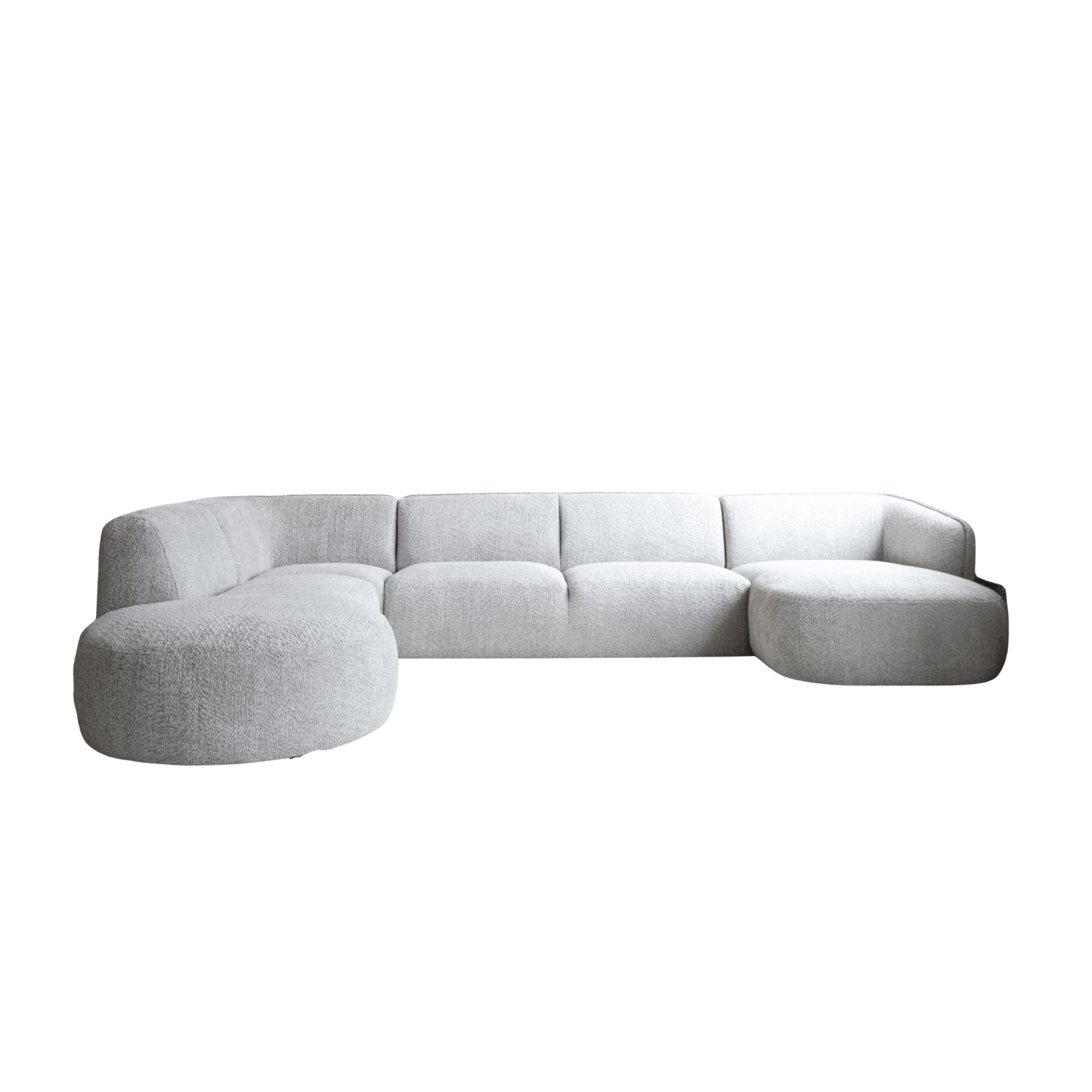 Loures U-Shape Sectional Sofa Soft Grey 139"