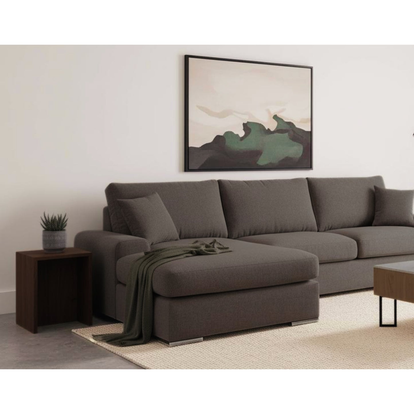 Veda Sleeper Sofa 121" Anthracite Left Chaise