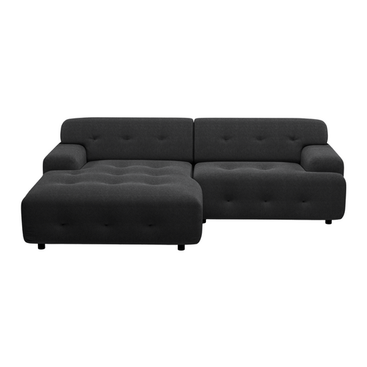 Bob 2-Piece Chaise Sectional Dark Grey 92"