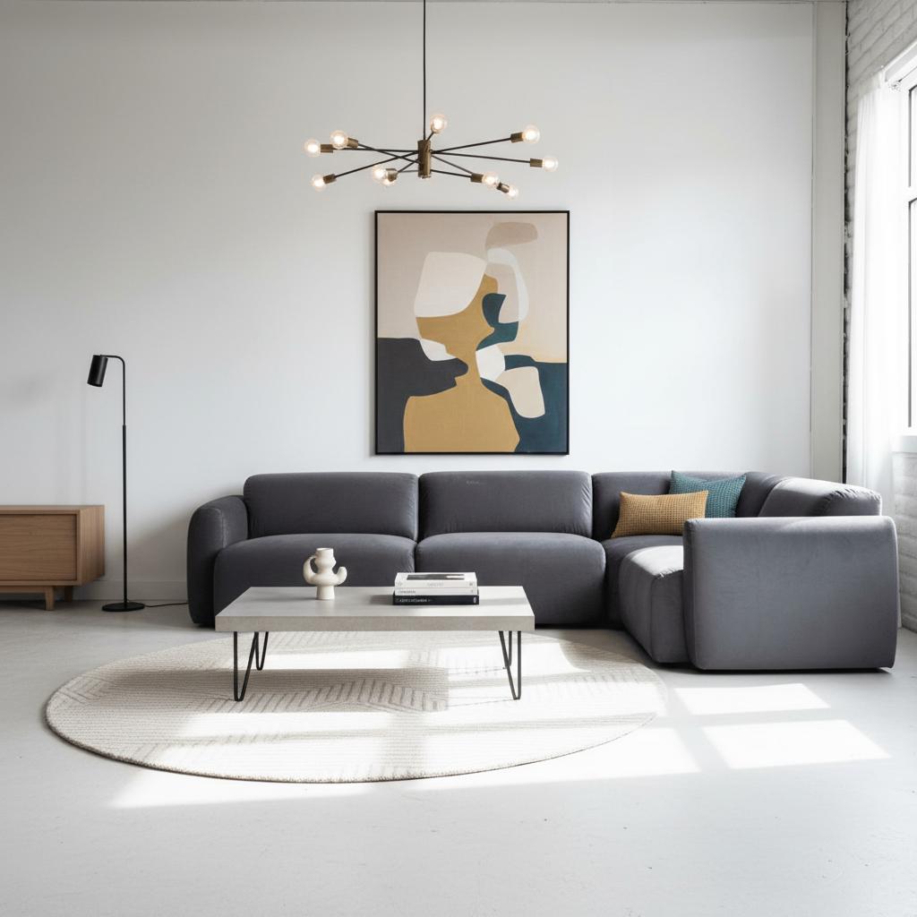 Imola 4-Piece Sectional Velvet 120"