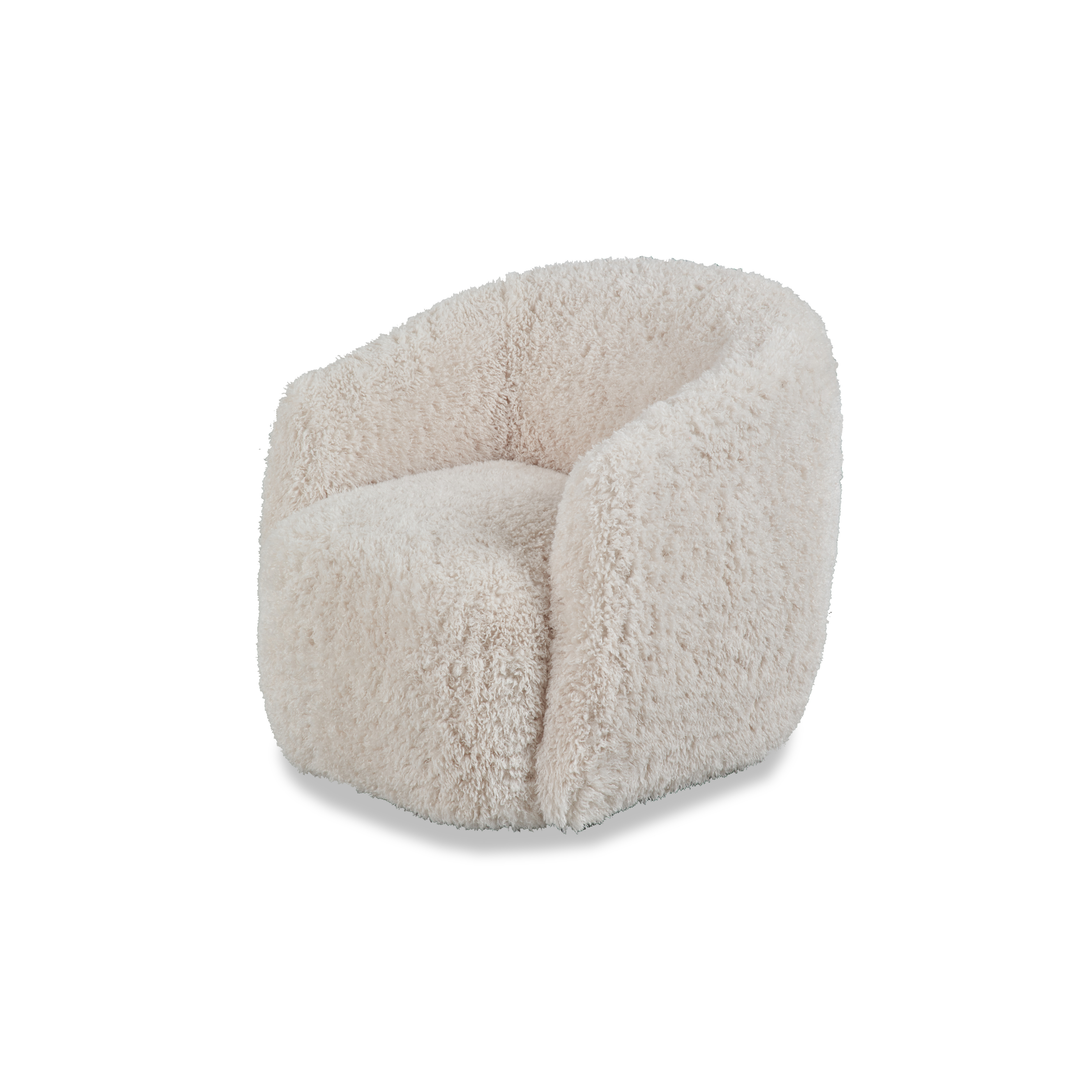 Gela Swivel Barrel Chair 33" High-Pile Performance Fabric