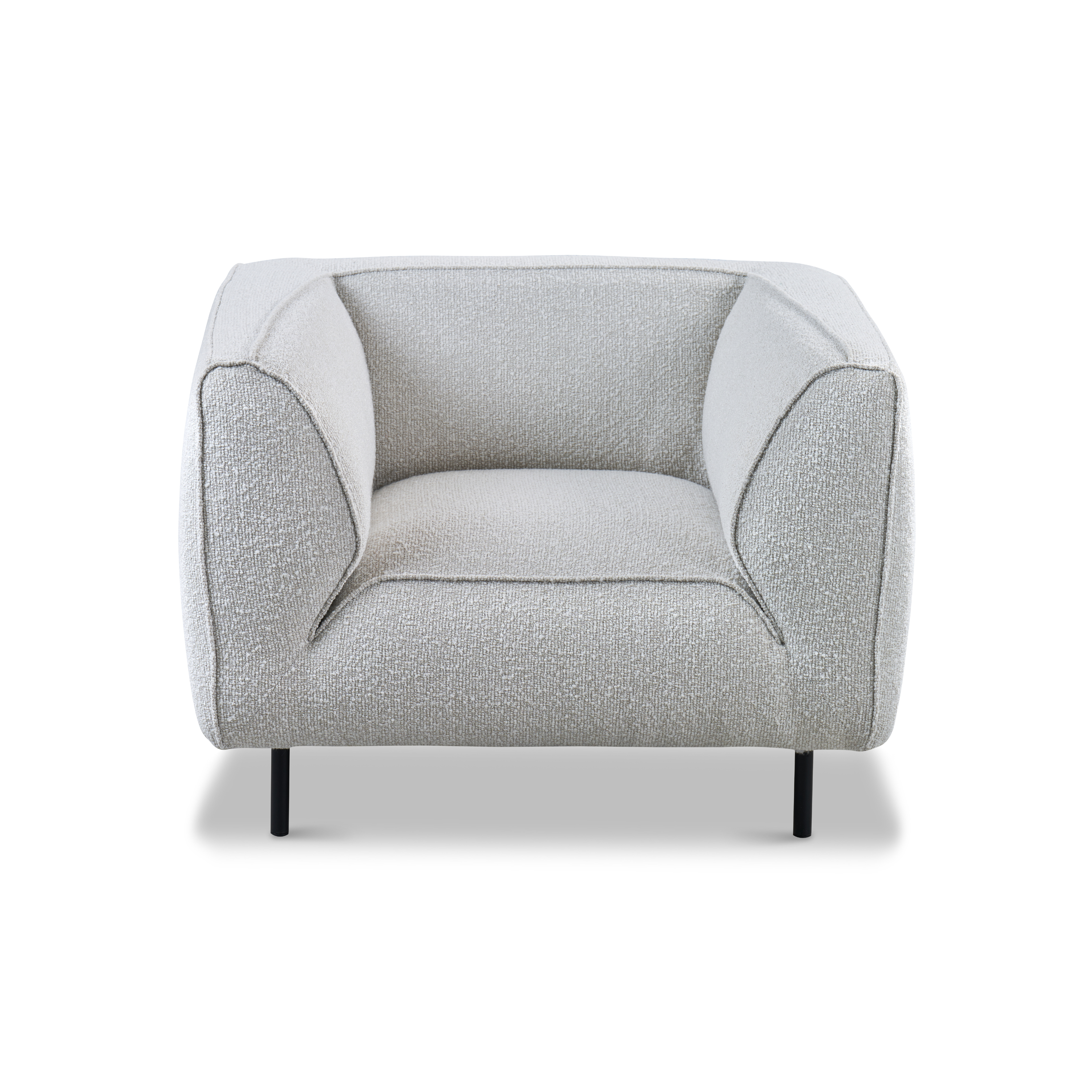 Mosh Armchair 38" - Deep Seat Boucle Silver Fabric