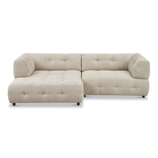 Mina 2-Piece Modern Sectional Ivory 96"