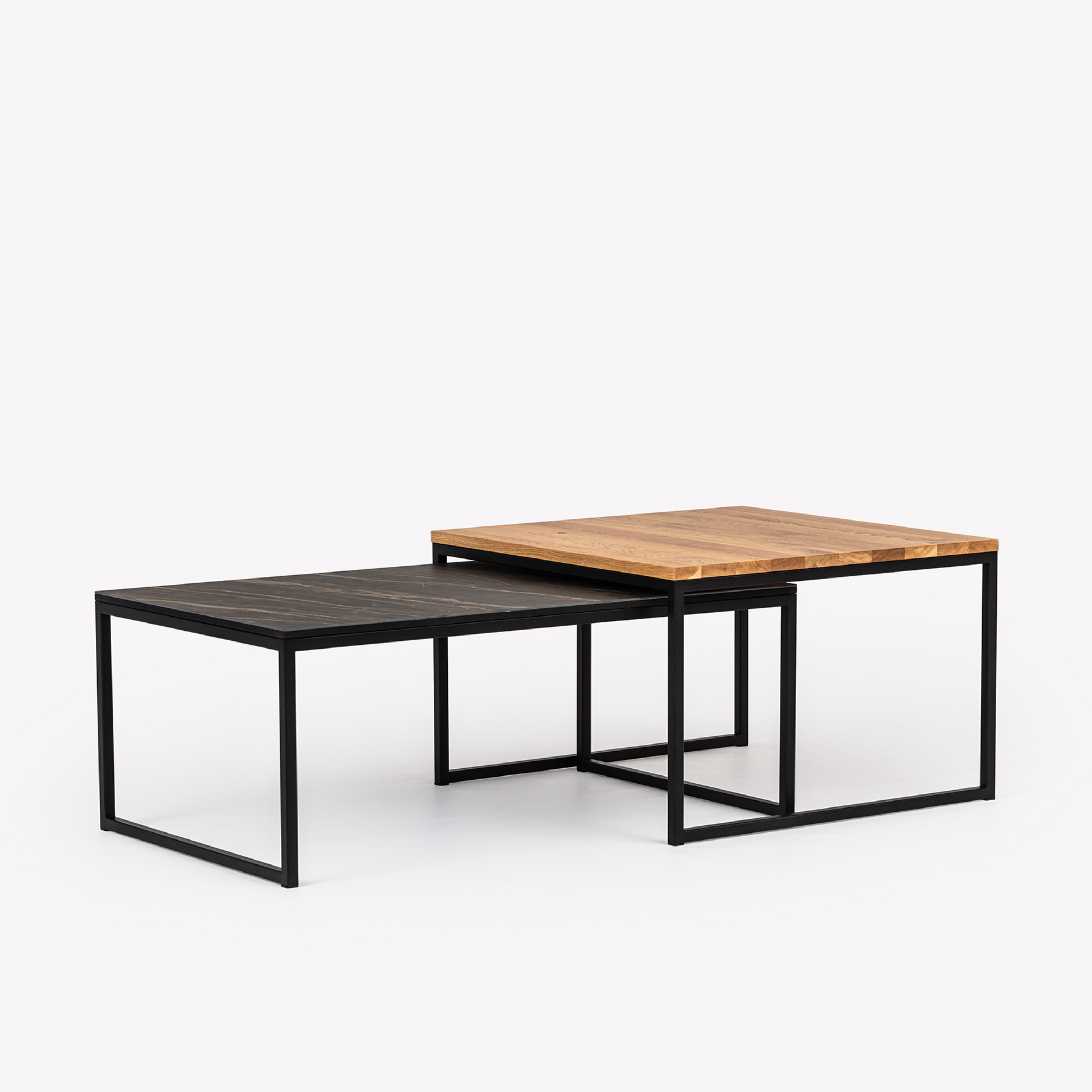 Grace Stone and Oak Nesting Coffee Table
