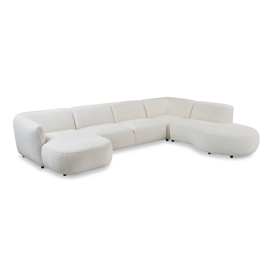 Loures U-Shape Sectional Sofa White 139"
