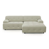 Bob 2-Piece (90") Sectional with Chaise Ivory Basketweave