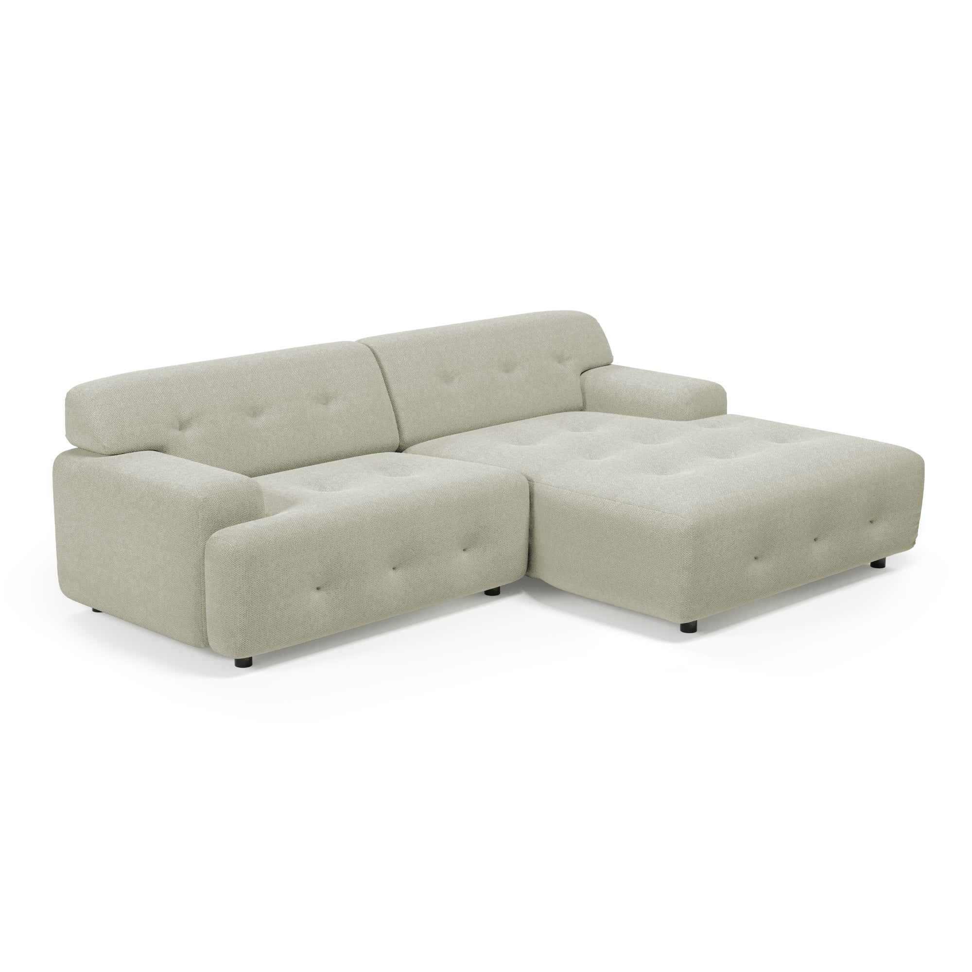 Bob 2-Piece (90") Sectional with Chaise Ivory Basketweave