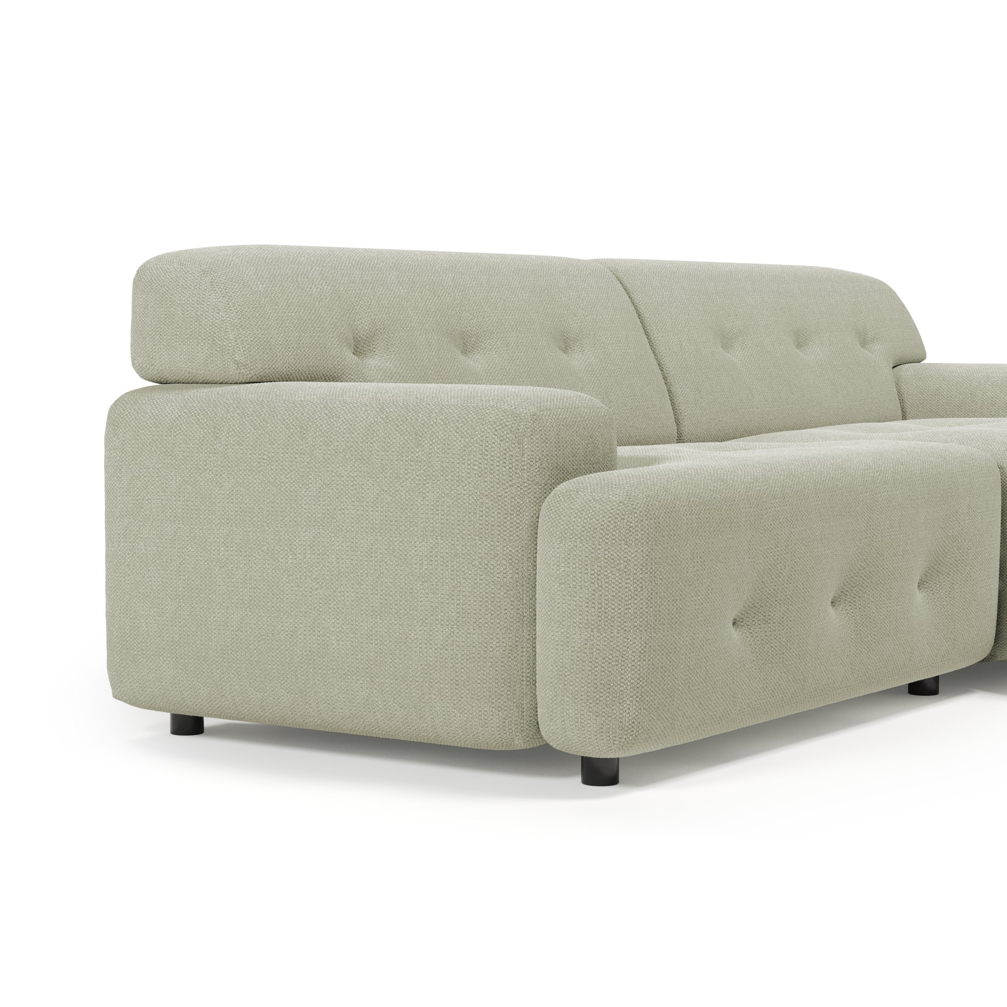 Bob 2-Piece (90") Sectional with Chaise Ivory Basketweave