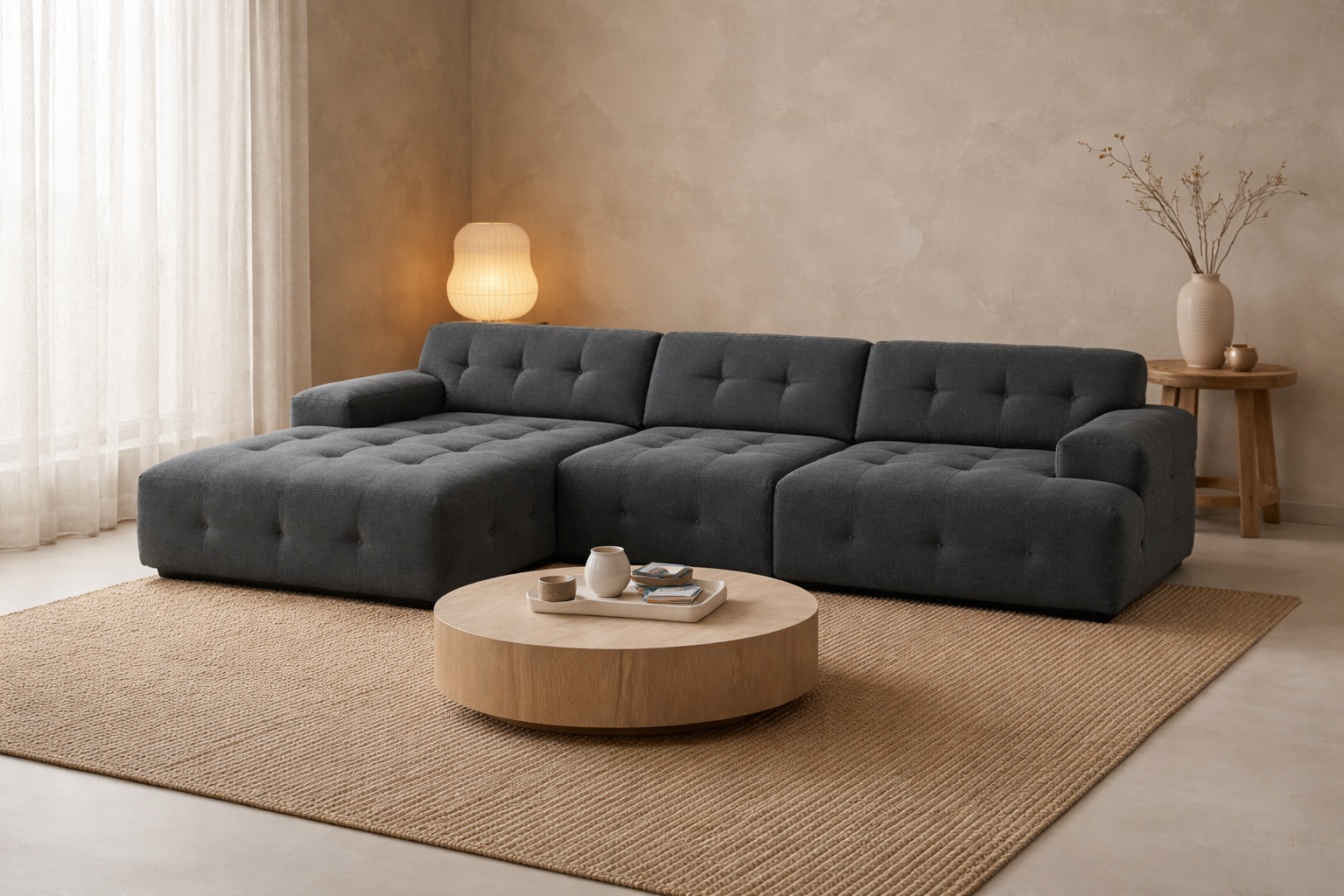 BOB 3-Piece Sectional Charcoal