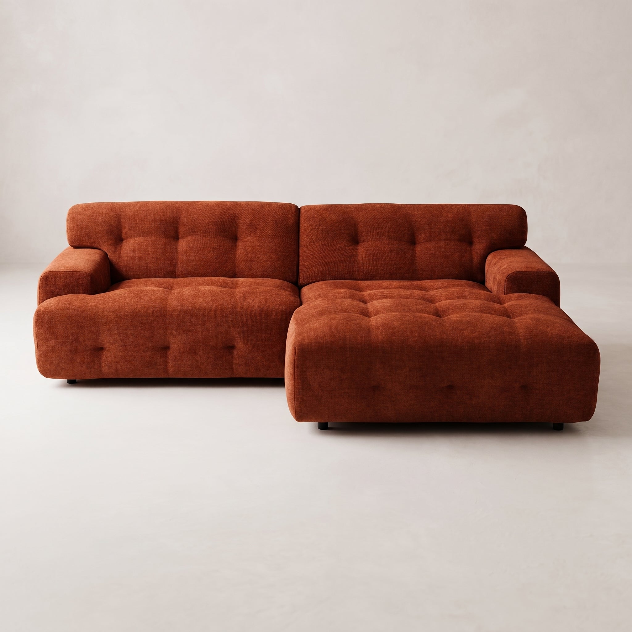 Bob 2-Piece (90") Sectional with Chaise Chenille Burnt Orange