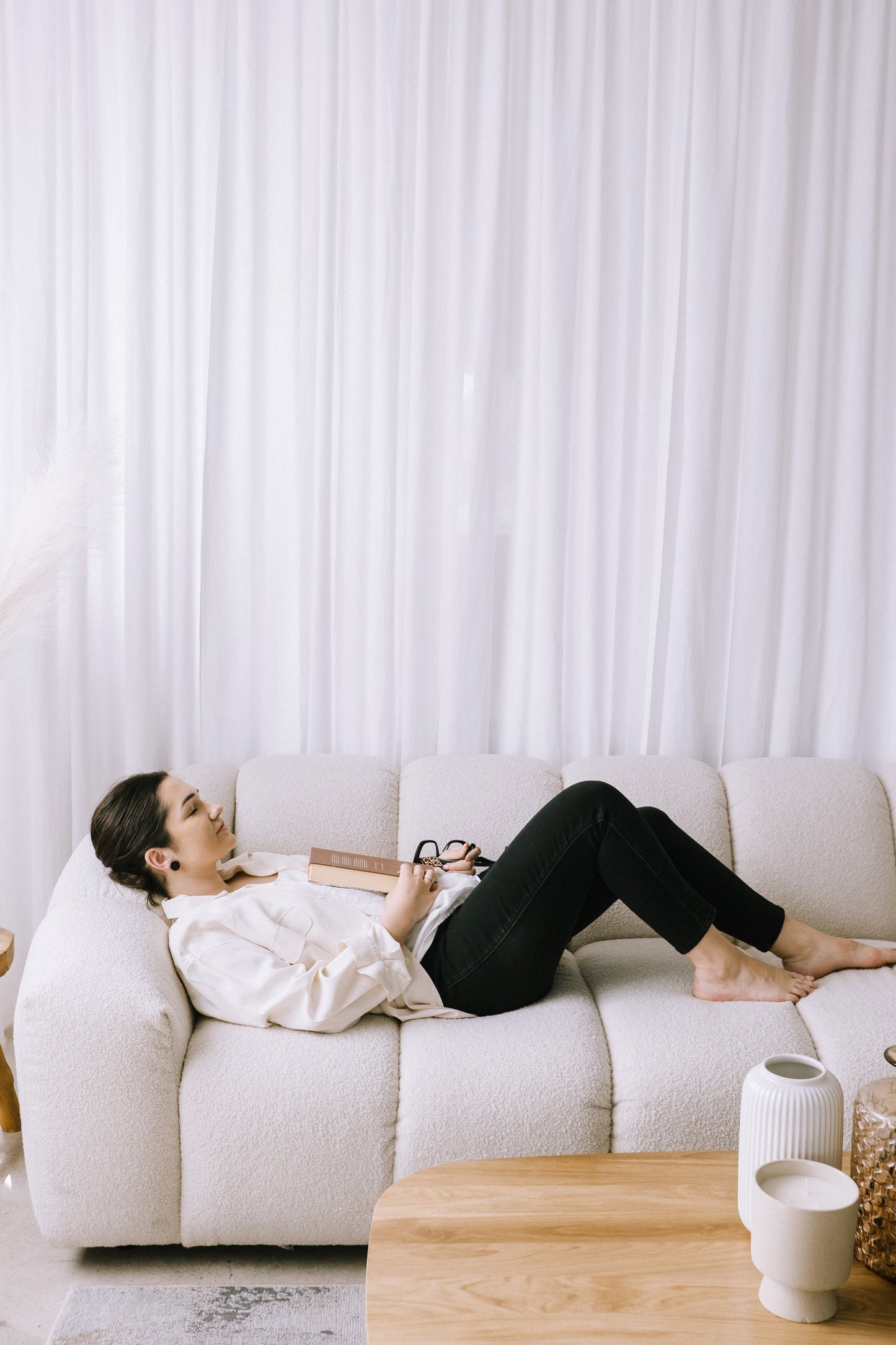 Carmel Sofa 97" Curly Boucle Fabric