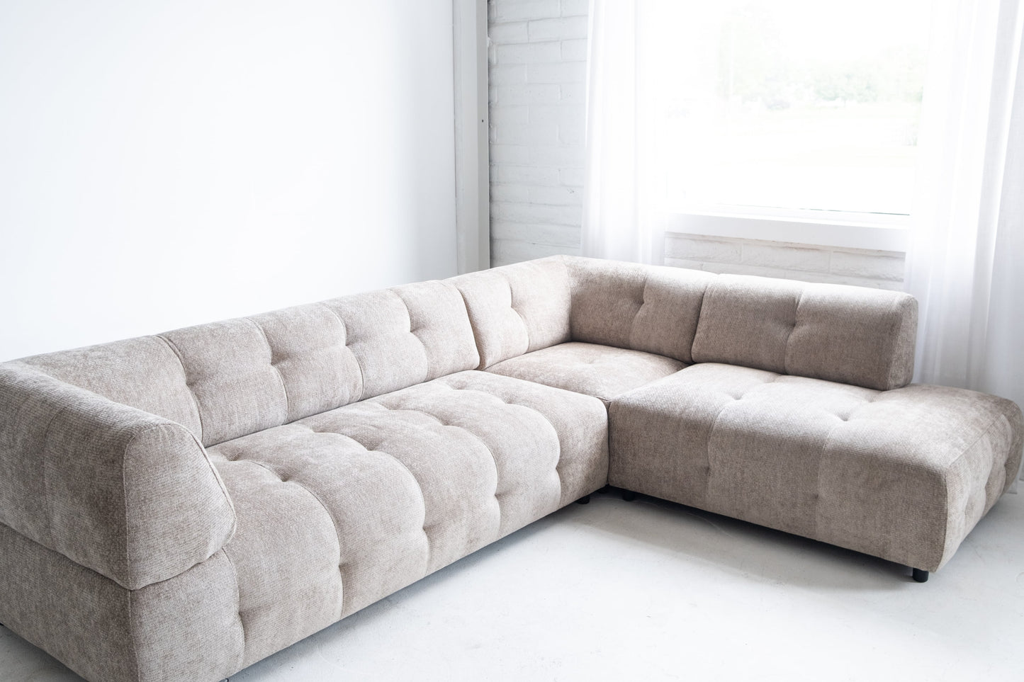Mina Sectional 105" - Beige Right Open-End