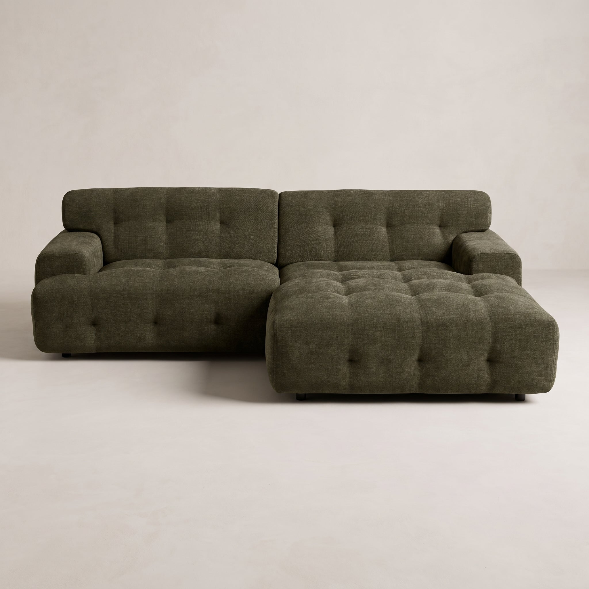 Bob 2-Piece (90") Sectional with Chaise Chenille Moss Green