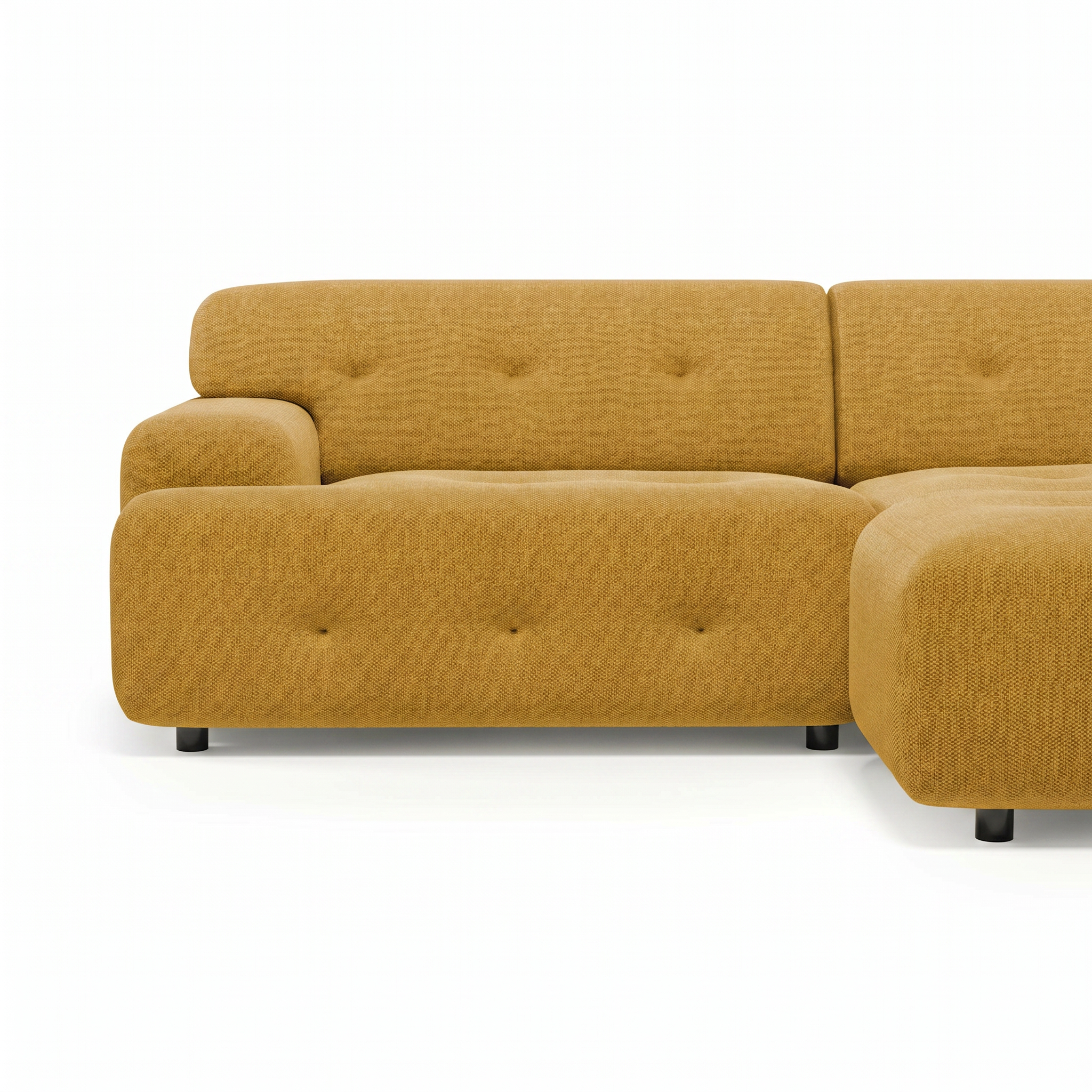 Bob 2-Piece (90") Sectional with Chaise Mustard Yellow Basketweave