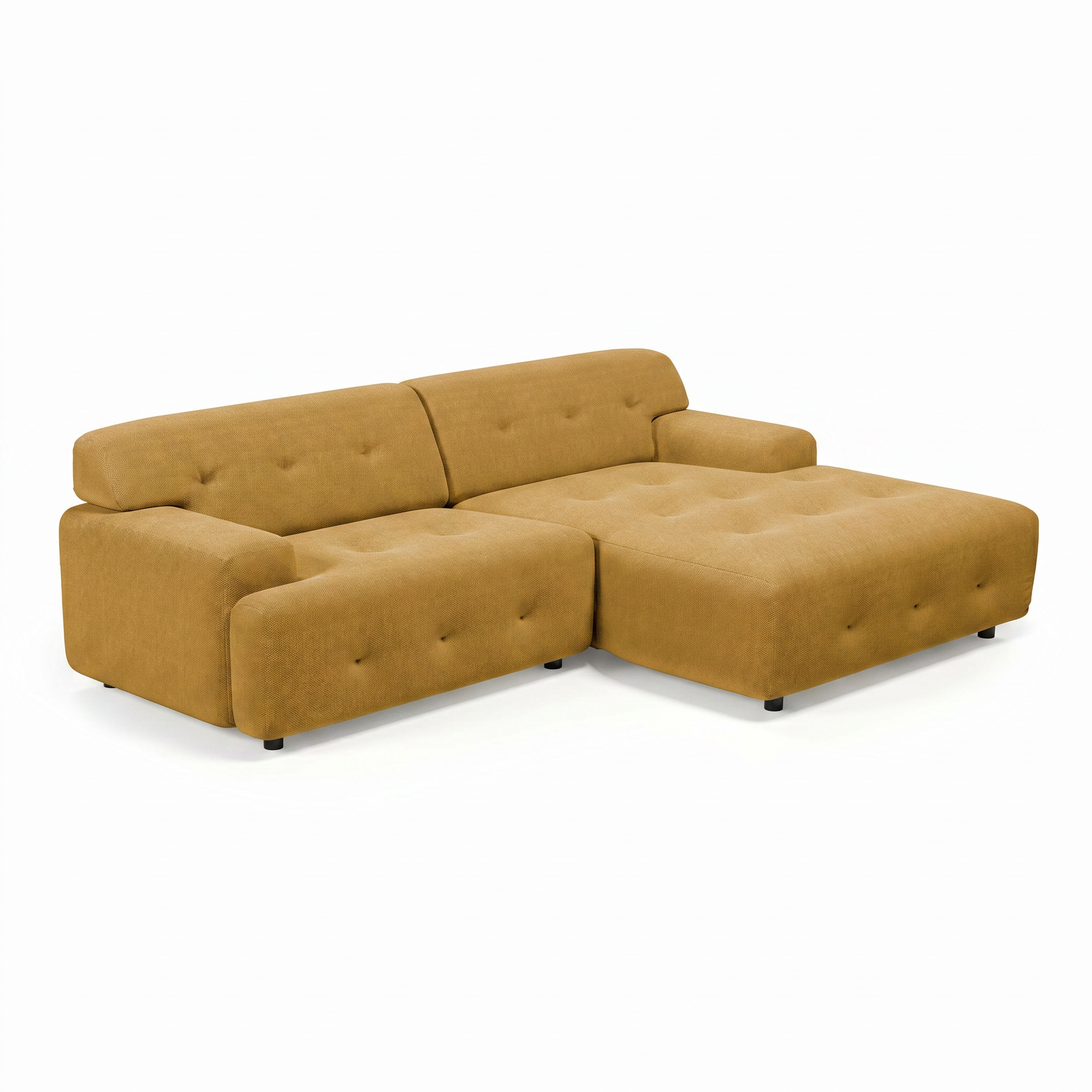 Bob 2-Piece (90") Sectional with Chaise Mustard Yellow Basketweave