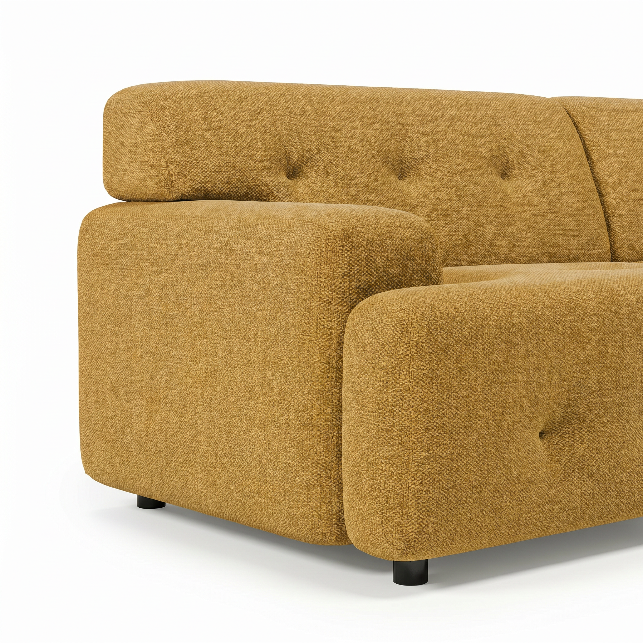 Bob 2-Piece (90") Sectional with Chaise Mustard Yellow Basketweave