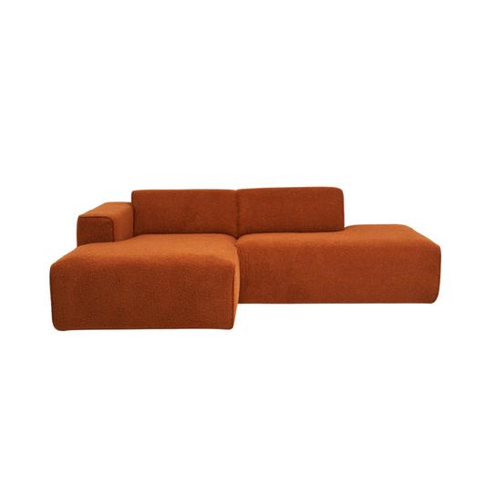 Enjoy 2-Piece Sectional Sofa Orange Boucle 102"