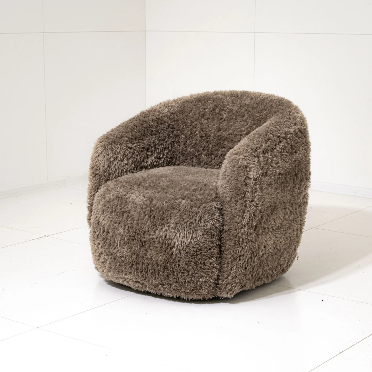 Gela Swivel Barrel Chair 33" High-Pile Performance Fabric