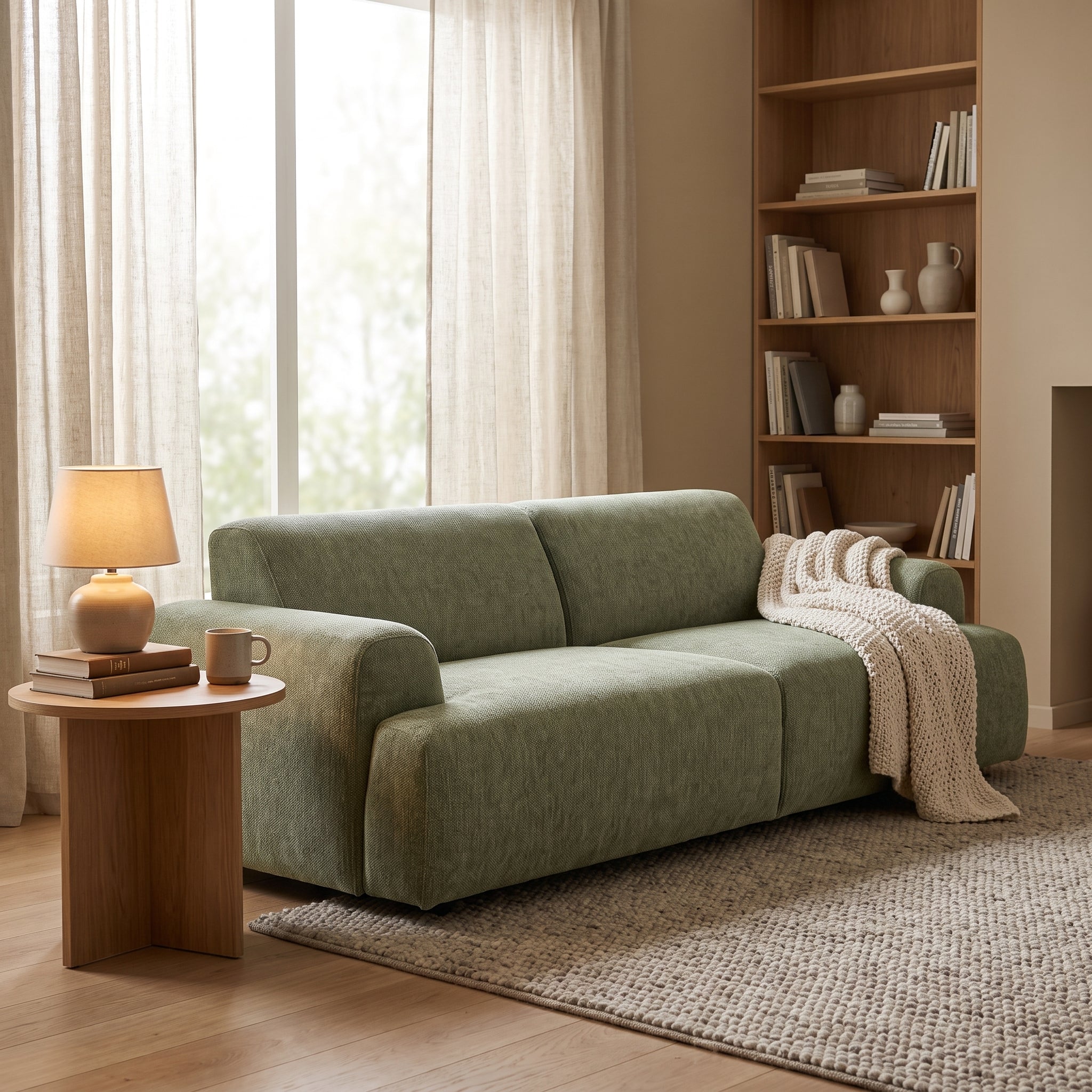 Kanto Sofa (93") Soft Textured Chenille