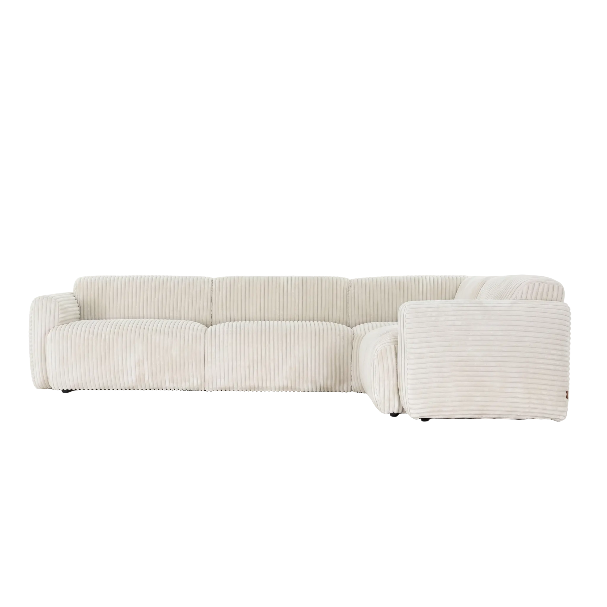 Beige sectional sofa on a white background