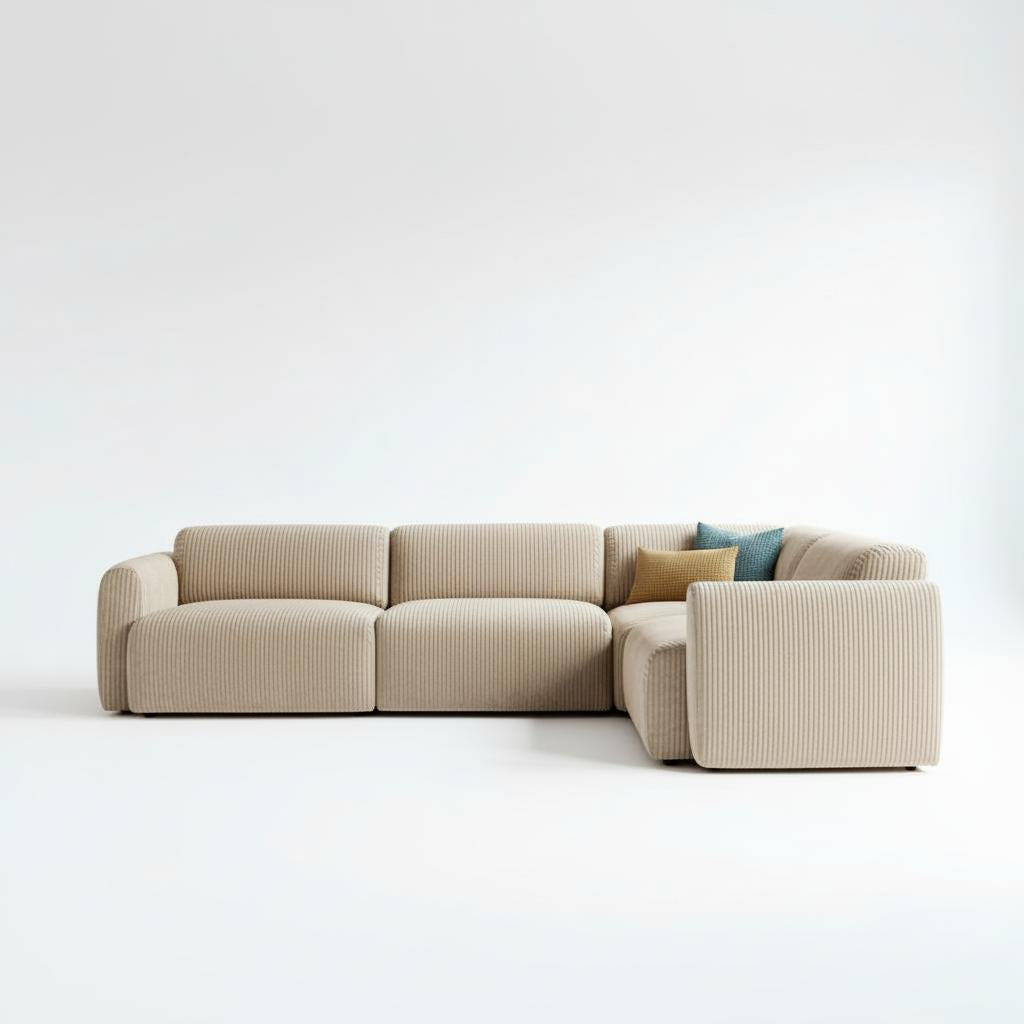 Imola 4-piece Sectional 120" Corduroy Beige