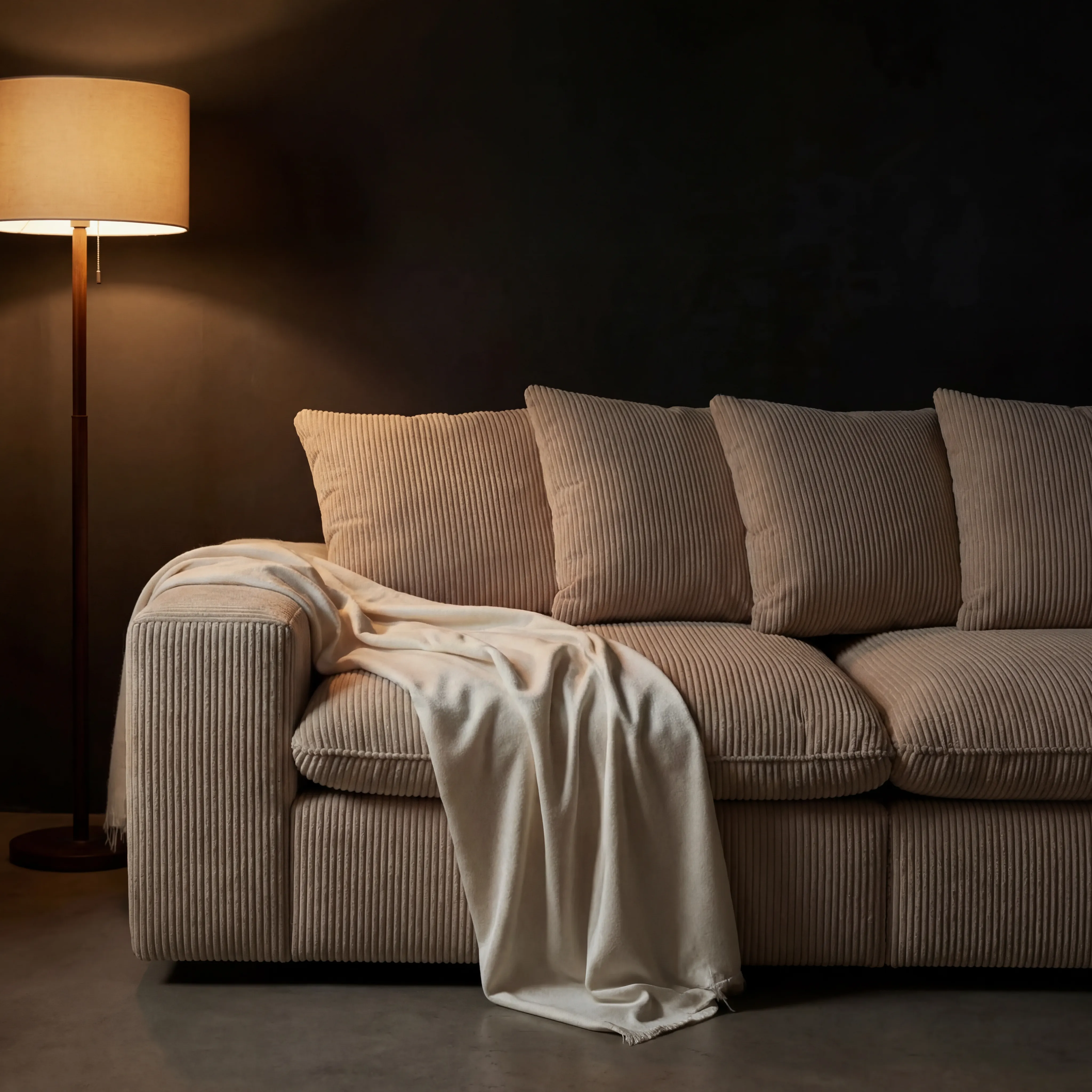 Kiel 3-Piece (126") Cloud Sofa Beige Corduroy