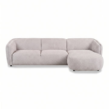 Loures Sectional Sofa with Chaise (110") Silver Basketweave