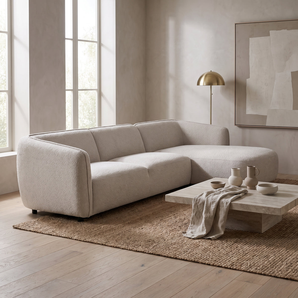 Organic Sectional with Chaise 108" - Grey Loures