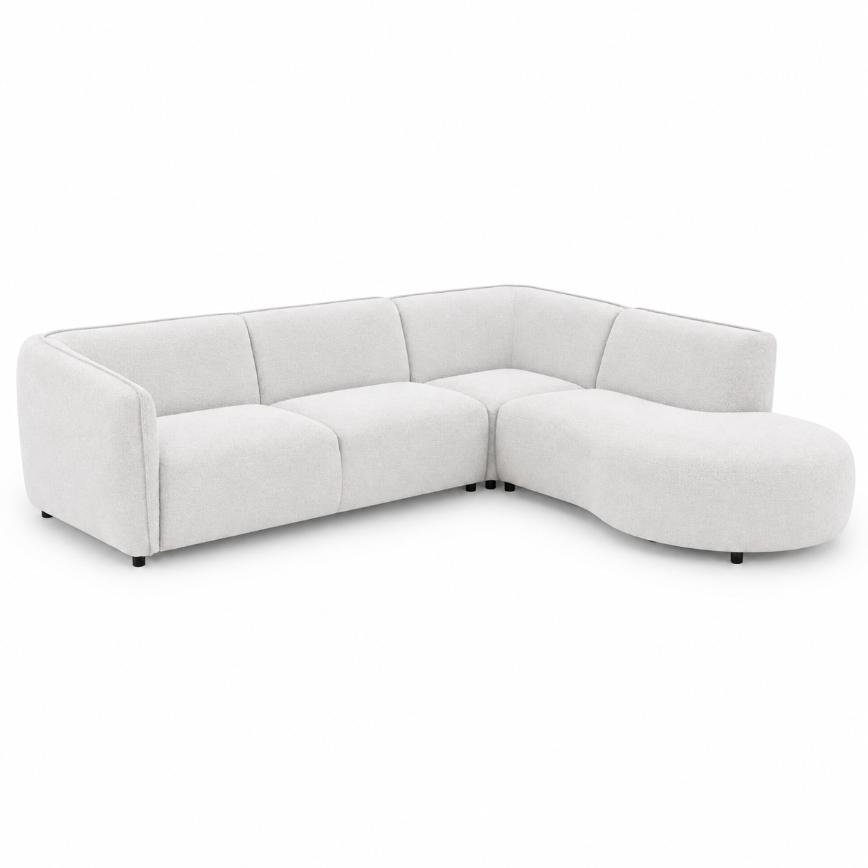 Loures Open-End (108") Sectional Sofa Silver Basketweave