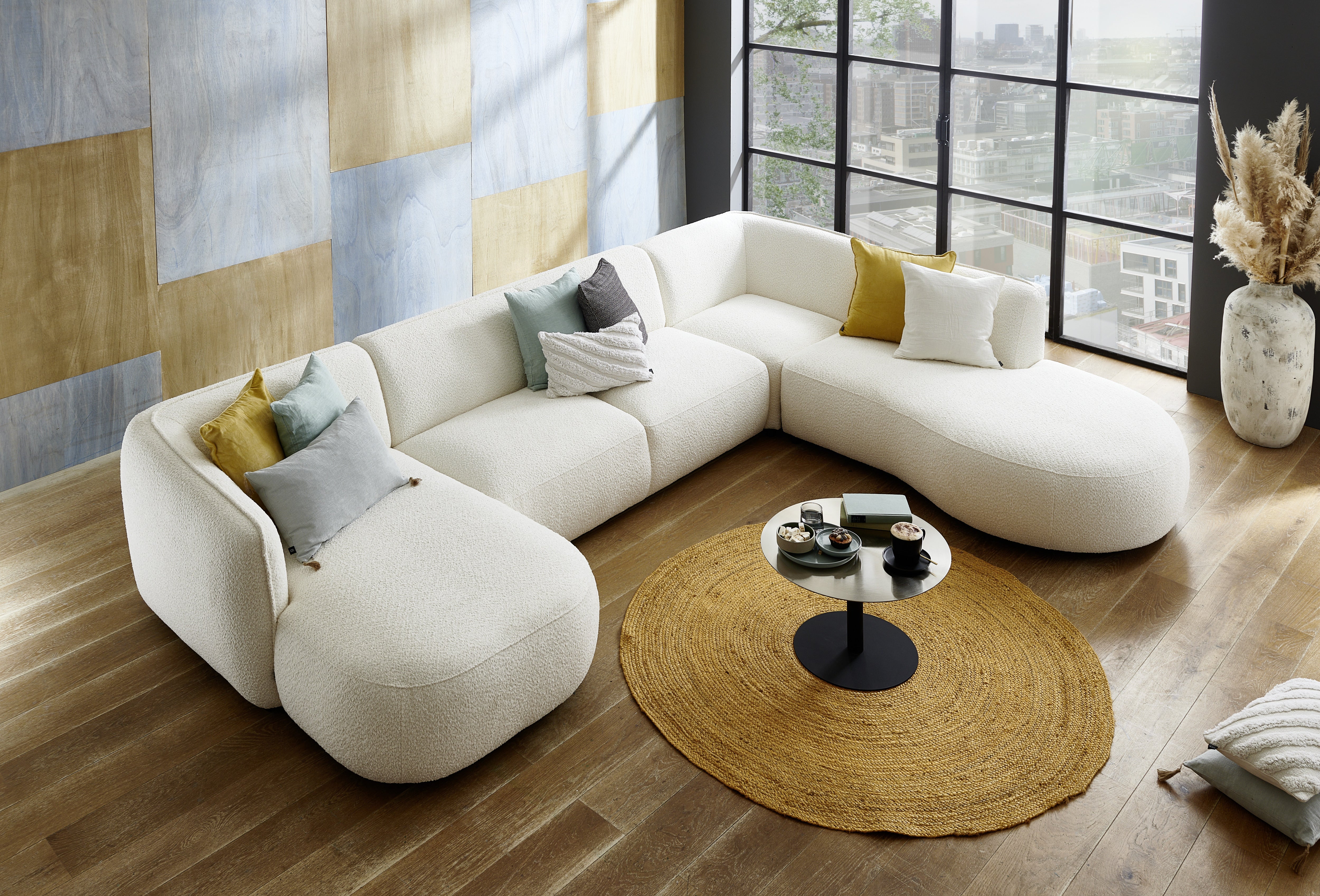 LOURES U-Shape Sectional Ivory