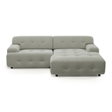 Mid-Century Modern Sectional Sofa 90" - Grey Bob