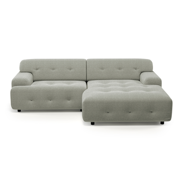 Mid-Century Modern Sectional Sofa 90" - Grey Bob