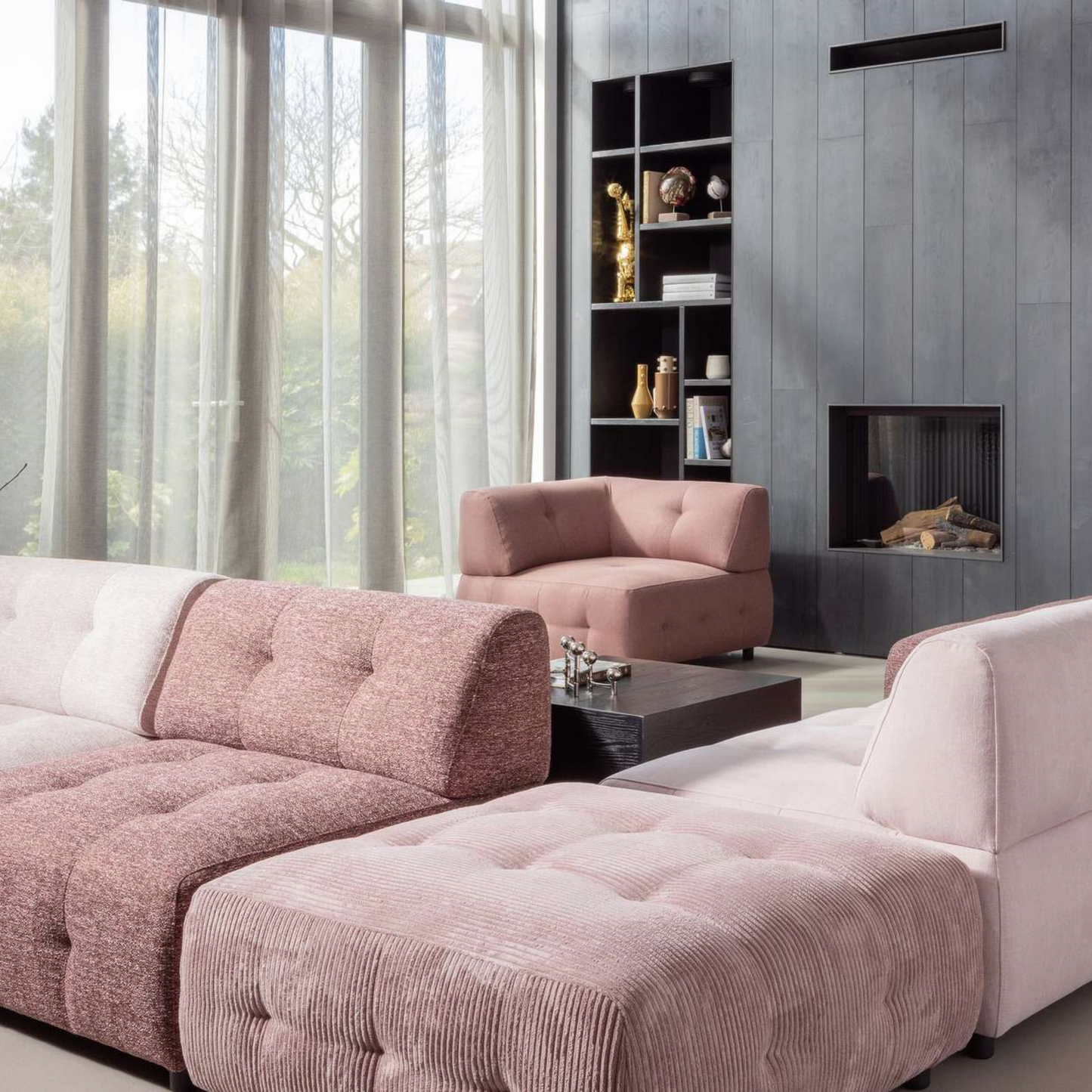 Mina Tufted Ottoman Rusted Orange