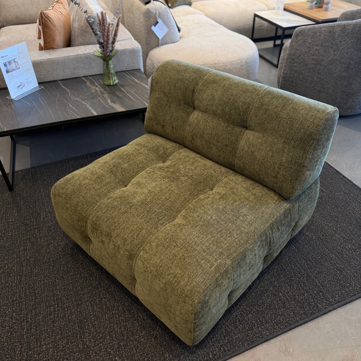 Mina Accent Modular Chair Forest - Floor Model