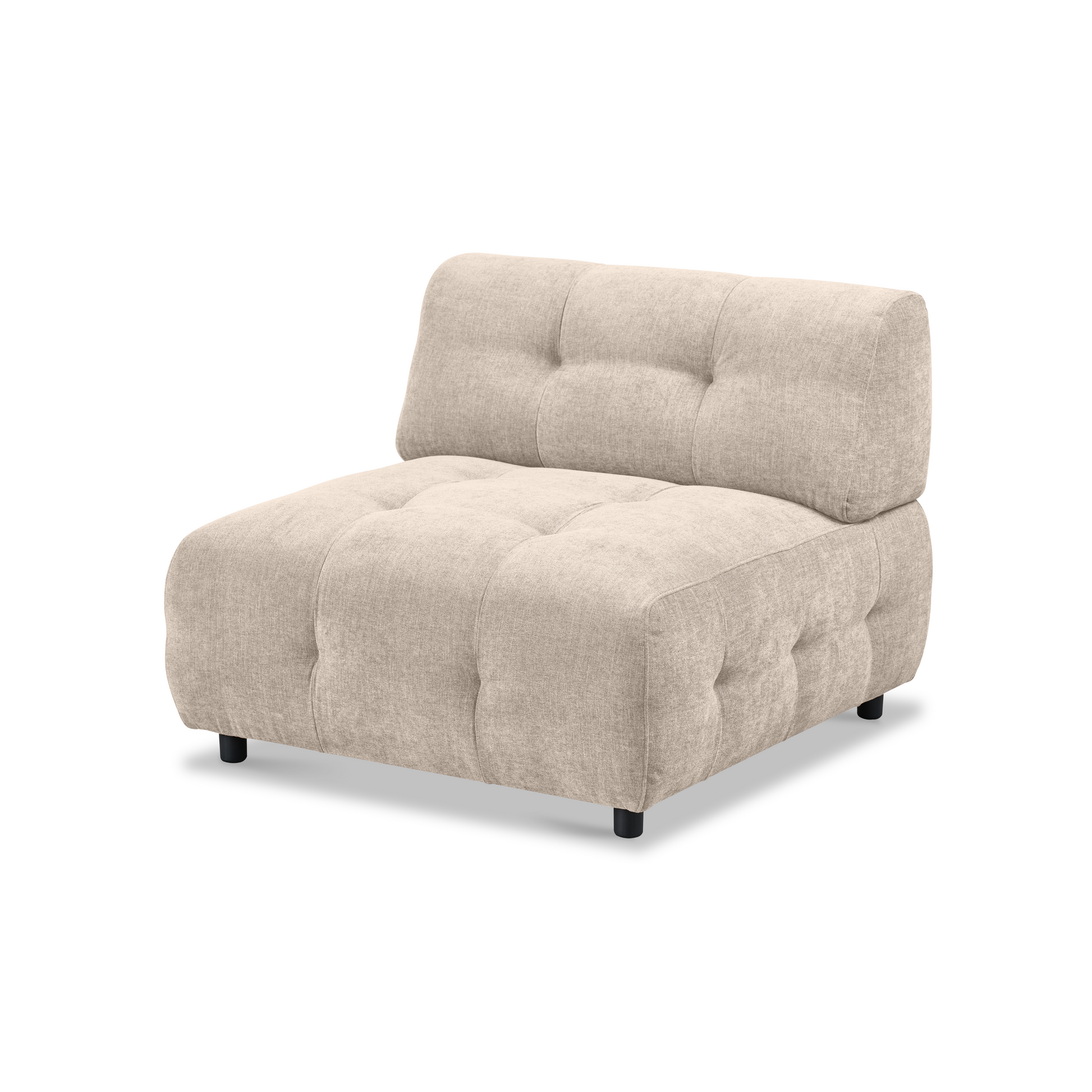 Beige upholstered chair on a white background