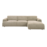 Contemporary Minimalistic Sectional 118" - Dark Beige Kanto